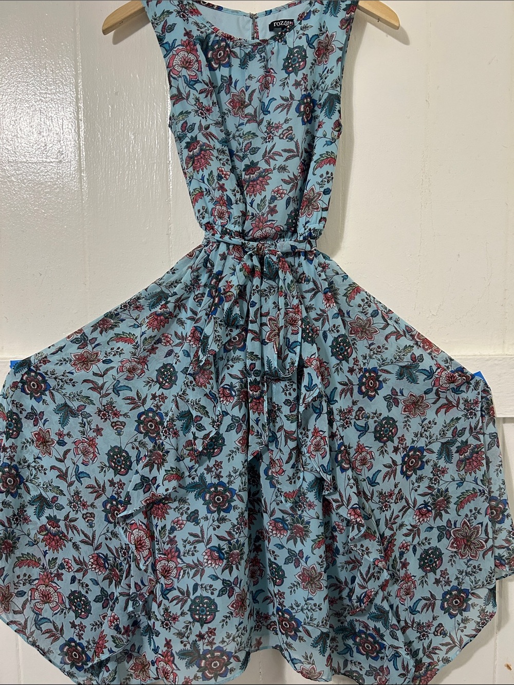 Roz & Ali Light Blue Floral Sundress
